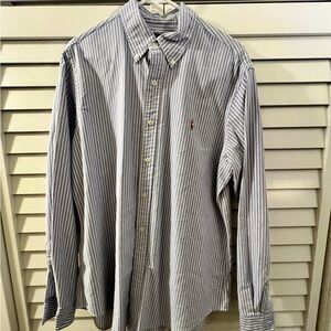 Polo by Ralph Lauren Blue and White Striped Polo Shirt